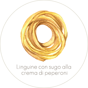 Linguine con sugo alla crema di peperoni