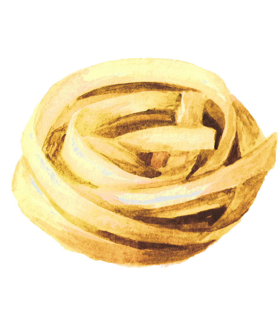 Pasta-Fetucinne Illustration of Fettuccine